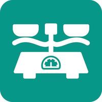 Measuring Scale Glyph Round Background Icon vector