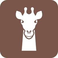 Giraffe Face Glyph Round Background Icon vector