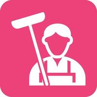 Cleaner Glyph Round Background Icon vector