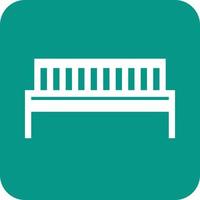 Bench Glyph Round Background Icon vector