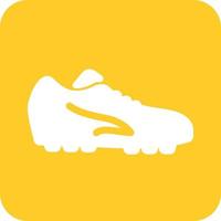 Football Shoes Glyph Round Background Icon vector