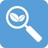 Organic Search Glyph Round Background Icon vector