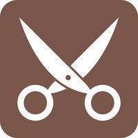 Pair of Scissors I Glyph Round Background Icon vector