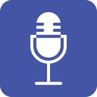 Voice Memo Glyph Round Background Icon vector