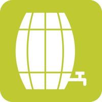 Barrel Glyph Round Background Icon vector