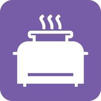 Toaster Glyph Round Background Icon vector