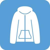 Warm jacket Glyph Round Background Icon vector