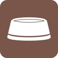 Cap Glyph Round Background Icon vector