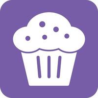 Muffin Glyph Round Background Icon vector