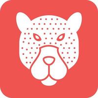 Leopard Face Glyph Round Background Icon vector
