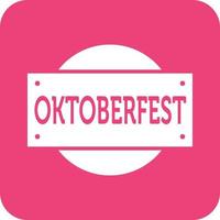 Oktoberfest Banner Glyph Round Background Icon vector