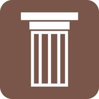 Column Glyph Round Background Icon vector