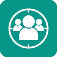 Consultation Glyph Round Background Icon vector