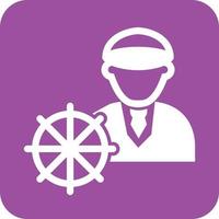 Ship Captain Glyph Round Background Icon vector