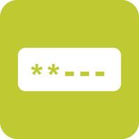 Password field Glyph Round Background Icon vector