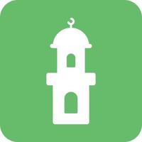 Mosque Glyph Round Background Icon vector
