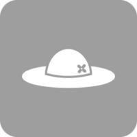 Women's Hat Glyph Round Background Icon vector