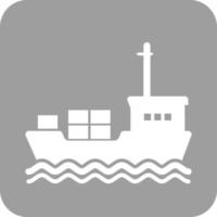 Cargo Ship I Glyph Round Background Icon vector