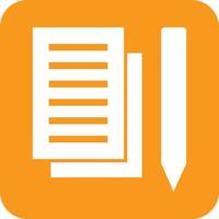 Taking Notes Glyph Round Background Icon vector
