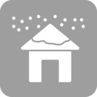 Heavy Snows Glyph Round Background Icon vector