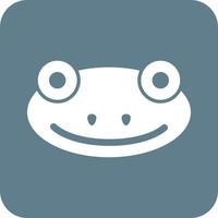 Frog Face Glyph Round Background Icon vector