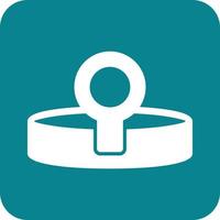 Headlamp Glyph Round Background Icon vector