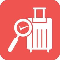 Find Luggage Glyph Round Background Icon vector