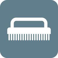 Hand Scrubber Glyph Round Background Icon vector