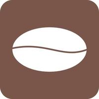 Coffee Grain Glyph Round Background Icon vector