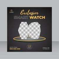 Smart watch product sale and promotional social media post ad banner template design vector