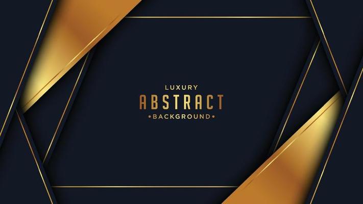 Luxury Gold Background with black metal texture in 3d abstract style. Realistic texture with light effect and golden line element decoration.