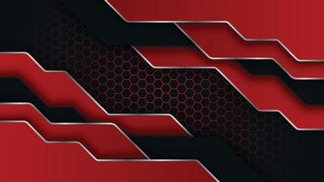 fondo rojo y negro. diseño de banner gráfico de tecnología abstracta. vector