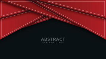 Red and black glossy stripes. Abstract tech graphic banner design. vector