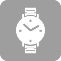 Wrist Watch Glyph Round Background Icon vector
