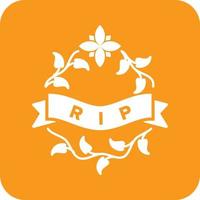 Rest In Peace Glyph Round Background Icon vector