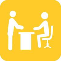 Boss Reading Document Glyph Round Background Icon vector