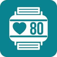 Heart Rate Monitoring Glyph Round Background Icon vector