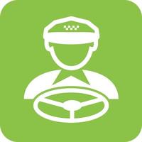 Cab driver Glyph Round Background Icon vector