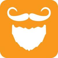 Beard and Moustache I Glyph Round Background Icon vector