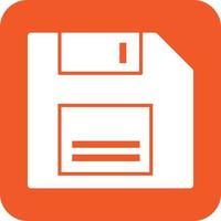 Save Button Glyph Round Background Icon vector