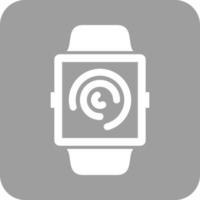 Watch Activity Glyph Round Background Icon vector