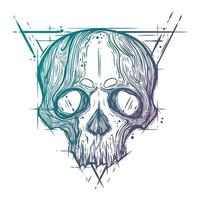 tattoo skull Retro design for logos, cards, Halloween. vector