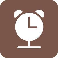 Alarm Clock Glyph Round Background Icon vector