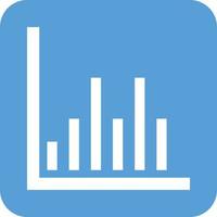 Column Chart Glyph Round Background Icon vector