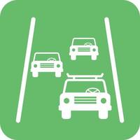 Highway Glyph Round Background Icon vector