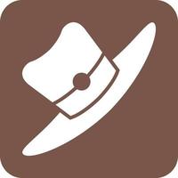 Hat Glyph Round Background Icon vector