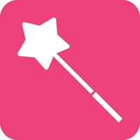 Magic Wand Glyph Round Background Icon vector