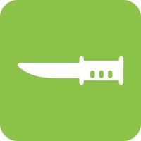 cuchillo del ejército glifo icono de fondo redondo vector