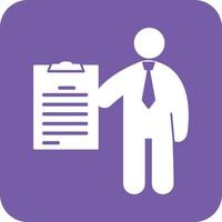 Examination Glyph Round Background Icon vector