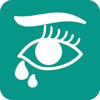 Tears in Eyes Glyph Round Background Icon vector